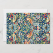 ウィリアム・モリスのエレガントな青のブランチ招待状 招待状 (裏面)