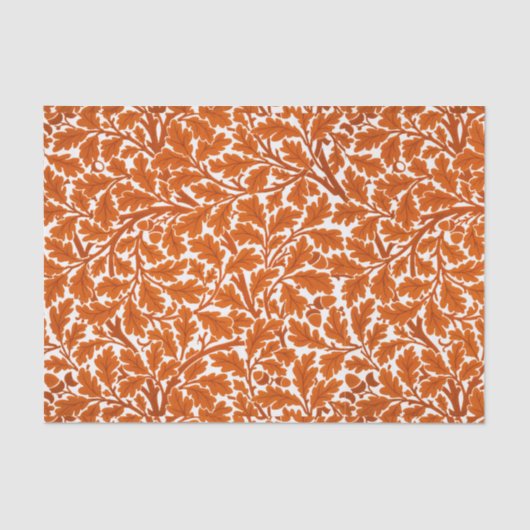 ウィリアム・モリスのカシの葉は、オレンジ及びクリーム錆つきます 薄葉紙 (正面)