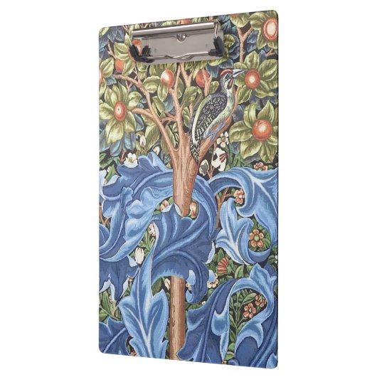 ウィリアム・モリスのキツツキのタペストリーの花柄のヴィンテージ クリップボード (左)