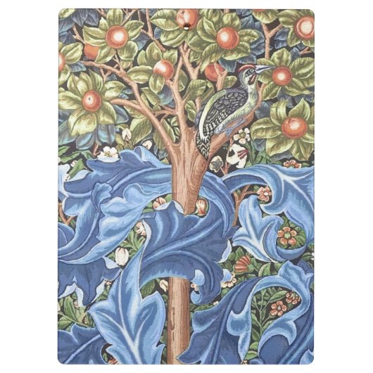 ウィリアム・モリスのキツツキのタペストリーの花柄のヴィンテージ クリップボード (裏面)