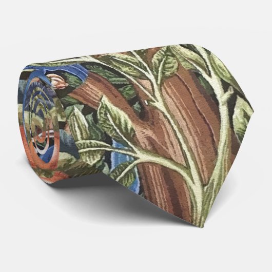 ウィリアム・モリスのキツツキのタペストリーの花柄のヴィンテージ ネクタイ (ロール)
