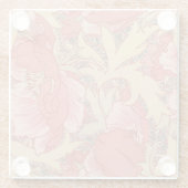 ウィリアム・モリスのケシの花のアールヌーボーパターン ガラスコースター (裏面)