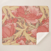 ウィリアム・モリスのケシの花のアールヌーボーパターン シェルパブランケット (正面(横))