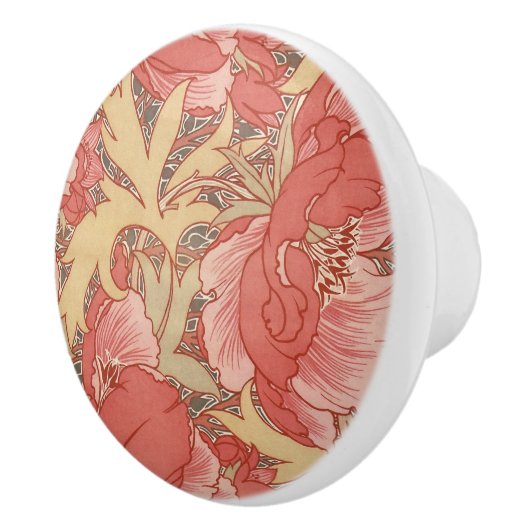 ウィリアム・モリスのケシの花のアールヌーボーパターン セラミックノブ (右)