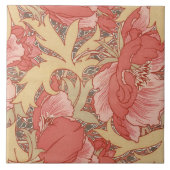 ウィリアム・モリスのケシの花のアールヌーボーパターン タイル (正面)