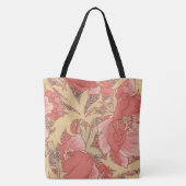 ウィリアム・モリスのケシの花のアールヌーボーパターン トートバッグ (裏面)