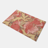 ウィリアム・モリスのケシの花のアールヌーボーパターン ドアマット (アングル)