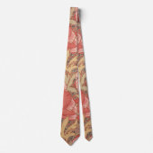 ウィリアム・モリスのケシの花のアールヌーボーパターン ネクタイ (正面)