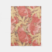 ウィリアム・モリスのケシの花のアールヌーボーパターン フリースブランケット (正面)