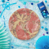 ウィリアム・モリスのケシの花のアールヌーボーパターン ペーパープレート (パーティー)