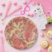 ウィリアム・モリスのケシの花のアールヌーボーパターン ペーパープレート (パーティー)