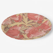 ウィリアム・モリスのケシの花のアールヌーボーパターン ペーパープレート (アングル)