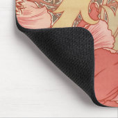 ウィリアム・モリスのケシの花のアールヌーボーパターン マウスパッド (コーナー)