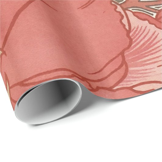 ウィリアム・モリスのケシの花のアールヌーボーパターン ラッピングペーパー (ロールコーナー)