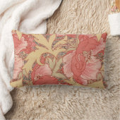 ウィリアム・モリスのケシの花のアールヌーボーパターン ランバークッション (ブランケット)