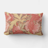 ウィリアム・モリスのケシの花のアールヌーボーパターン ランバークッション (正面)