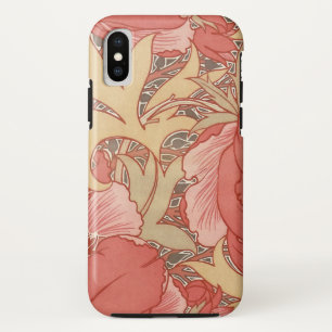 ウィリアム・モリスのケシの花のアールヌーボーパターン iPhone XSケース