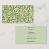 ウィリアム・モリスのザクロのフルーツのデザイン 名刺 (正面/裏面)