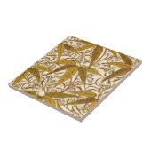 ウィリアム・モリスのタケプリント、金ゴールドおよびクリーム タイル (側面)