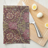 ウィリアム・モリスのハニーサックル、花柄。 パターン、芸術 キッチンタオル (四つ折り)