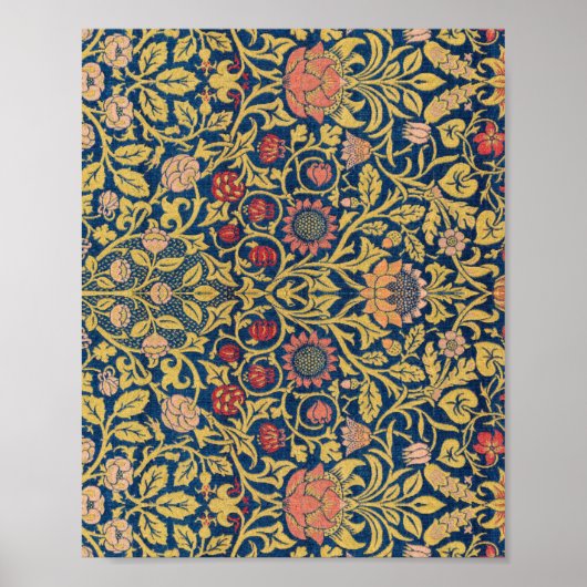 ウィリアム・モリスのバイオレットとオダマキ(植物)有名 ポスター (正面)