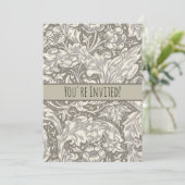 ウィリアム・モリスのバチェラーズ・ボタン・フラワーフローラルボット 招待状 (スタンド正面)