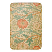 ウィリアム・モリスのピンクとバラの有名パターン バスマット (正面縦)