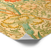 ウィリアム・モリスのピンクとバラの有名パターン ポスター (角)