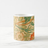 ウィリアム・モリスのピンクとバラの有名パターン モーフィングマグカップ (中央)