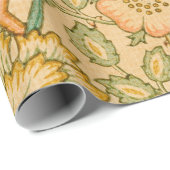 ウィリアム・モリスのピンクとバラの有名パターン ラッピングペーパー (ロールコーナー)