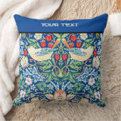 ウィリアム・モリスのプリント：イチゴ泥棒、ブルー クッション (ブランケット)