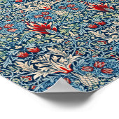 ウィリアム・モリスのヘビの頭の有名なパターン ポスター (角)