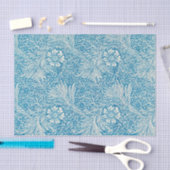 ウィリアム・モリスのマリゴールド・ブルー・ホワイト・パターン 薄葉紙 (クラフト)