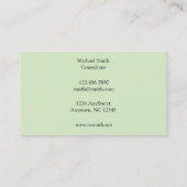 ウィリアム・モリスのマリーゴールドの(緑の)パターン 名刺 (裏面)