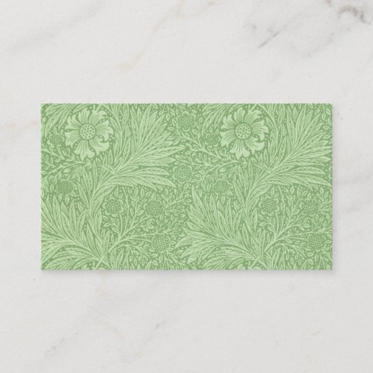 ウィリアム・モリスのマリーゴールドの(緑の)パターン 名刺 (正面)