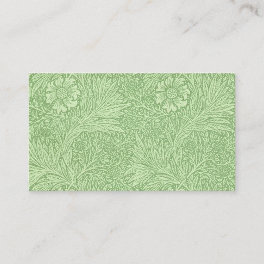 ウィリアム・モリスのマリーゴールドの(緑の)パターン 名刺 (正面)