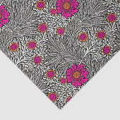 ウィリアム・モリスのマリーゴールド、灰色/灰色および白 薄葉紙 (詳細)