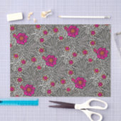 ウィリアム・モリスのマリーゴールド、灰色/灰色および白 薄葉紙 (クラフト)