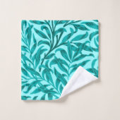 ウィリアム・モリスのヤナギの大枝、ターコイズおよび水 バスタオルセット (ウォッシュタオル)