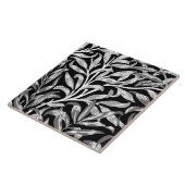 ウィリアム・モリスのヤナギの大枝、黒、白及び灰色 タイル (側面)