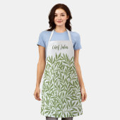 ウィリアム・モリスのヴィンテージ ビクトリアン ウィロー リーフ エプロン (着用した状態)