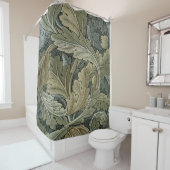 ウィリアム・モリスのヴィンテージ、鐘のアールヌーボーパターン シャワーカーテン (インサイチュ)