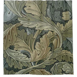 ウィリアム・モリスのヴィンテージ、鐘のアールヌーボーパターン シャワーカーテン