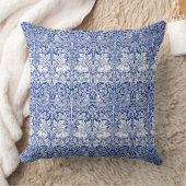 ウィリアム・モリスの兄弟のウサギの青いヴィンテージパターン クッション (ブランケット)
