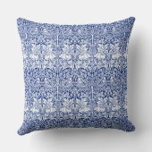 ウィリアム・モリスの兄弟のウサギの青いヴィンテージパターン クッション (裏面)