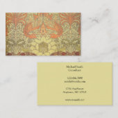 ウィリアム・モリスの孔雀およびドラゴンパターン 名刺 (正面/裏面)