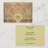 ウィリアム・モリスの孔雀およびドラゴンパターン 名刺 (正面/裏面)