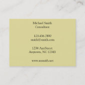 ウィリアム・モリスの孔雀およびドラゴンパターン 名刺 (裏面)