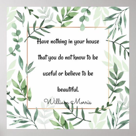 ウィリアム・モリスの引用は何も… ポスター (正面)