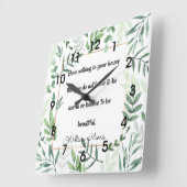 ウィリアム・モリスの引用は… 磁器 スクエア壁時計 (傾斜)